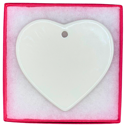 Ornamento de Ceramica Corazon, impresion 1 lado o 2 lados
