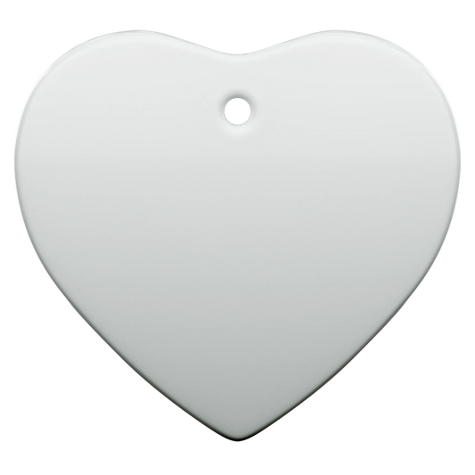 Ornamento de Ceramica Corazon, impresion 1 lado o 2 lados