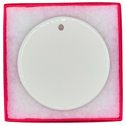 Ornamento de Ceramica Circular, impresion 1 lado o 2 lados